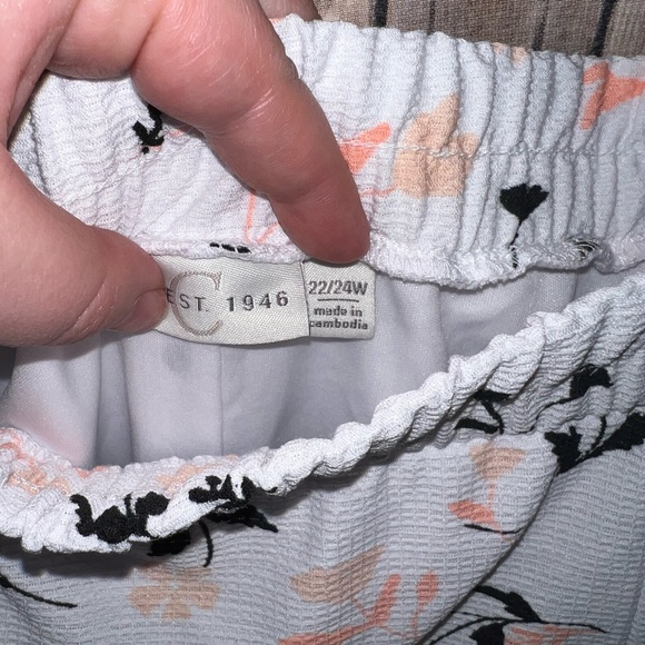 Cato Plus Size spring floral and polka dot floor length skirt, size 22/24W - Picture 3 of 8